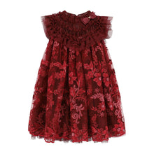 Load image into Gallery viewer, Burgundy Embroidered Flower &quot;Dominique&quot; Dress
