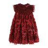 Burgundy Embroidered Flower "Dominique" Dress