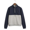 Navy & Grey Blocked Half Zip Sweatshirt