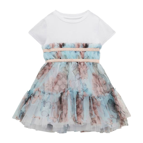 Blue & White Butterfly Tulle Dress