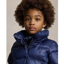 Load image into Gallery viewer, PRE ORDER - Young Girls Navy Long Hooded Down Coat
