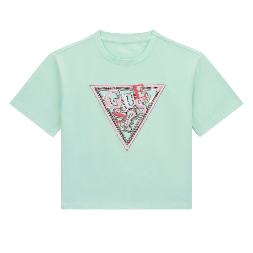 Mint Green Embroidered Logo T-Shirt