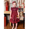 Burgundy Embroidered Flower "Dominique" Dress
