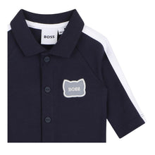 Load image into Gallery viewer, Navy Blue Polo Babygrow