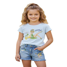 Load image into Gallery viewer, Pale Blue Tinkerbell Denim Shorts Set