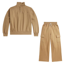 Load image into Gallery viewer, Camel Wide Leg Cargo Tracksuit