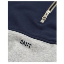 Load image into Gallery viewer, Navy &amp; Grey Blocked Half Zip Sweatshirt