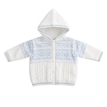 Load image into Gallery viewer, Blue &amp; Ivory Knitted Coat