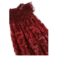 Load image into Gallery viewer, Burgundy Embroidered Flower &quot;Dominique&quot; Dress