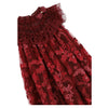 Burgundy Embroidered Flower "Dominique" Dress