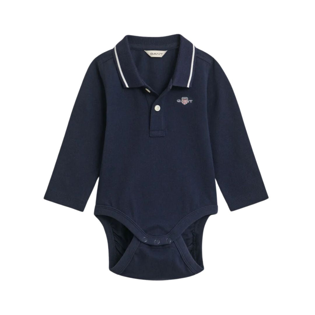 Babies Navy Polo Bodysuit