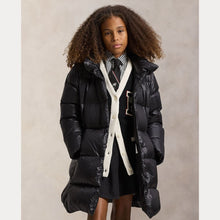 Load image into Gallery viewer, PRE ORDER - Girls Black Long Hooded Down Coat
