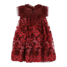 Load image into Gallery viewer, Burgundy Embroidered Flower &quot;Dominique&quot; Dress