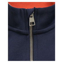 Load image into Gallery viewer, Navy &amp; Orange Blocked Half Zip Sweatshirt
