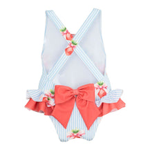 Load image into Gallery viewer, Blue &amp; White Bahamas Strawberries Swimsuit