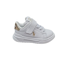 Load image into Gallery viewer, Gold &amp; White "Heritage Court" Velcro Trainers