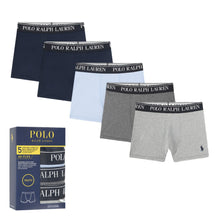 Load image into Gallery viewer, Grey, Blue &amp; Black Boxer Shorts - 5 Pack
