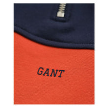 Load image into Gallery viewer, Navy &amp; Orange Blocked Half Zip Sweatshirt