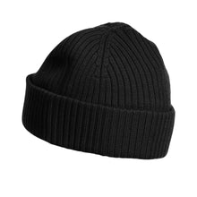 Load image into Gallery viewer, Black Ribbed Knitted Hat