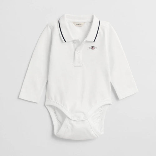 Babies White Polo Bodysuit