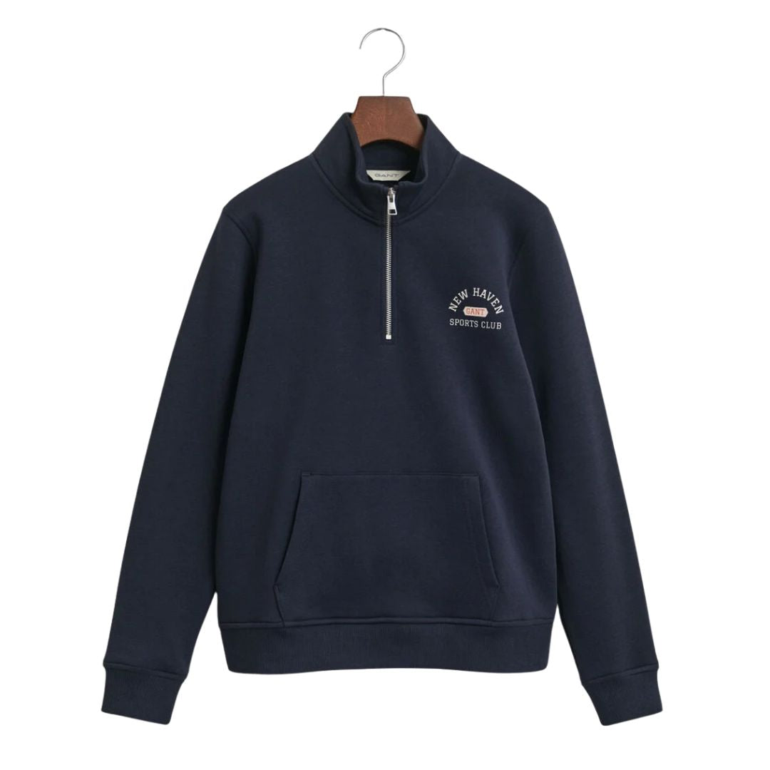 Navy Graphic Half Zip Sweatshirt