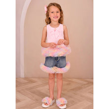 Load image into Gallery viewer, Pink Rainbow Tulle Denim Shorts Set