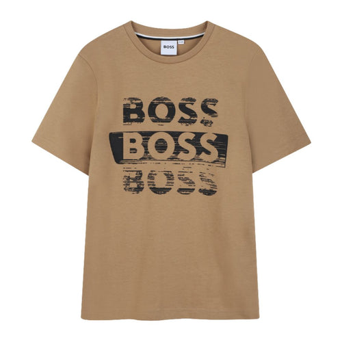Tan Triple Logo T-Shirt