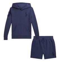 Load image into Gallery viewer, Navy Tonal Big Pony Hoodie &amp; Shorts Set