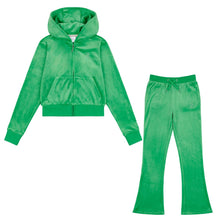 Load image into Gallery viewer, Green Bootcut Diamante Logo Tracksuit