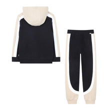 Load image into Gallery viewer, Black &amp; Beige Hoodie Tracksuit