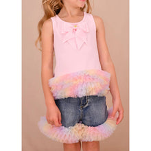 Load image into Gallery viewer, Pink Rainbow Tulle Denim Shorts Set