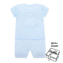 Load image into Gallery viewer, Blue Knitted Shorts Set