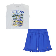 Load image into Gallery viewer, Girls Blue &amp; White Short Set