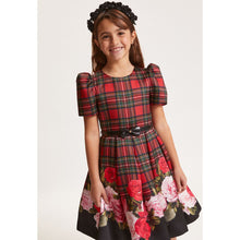 Load image into Gallery viewer, Red &amp; Black Tartan &amp; Roses Dress