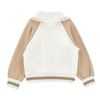 PRE ORDER - Ivory & Tan Zip Up Sweat Jacket