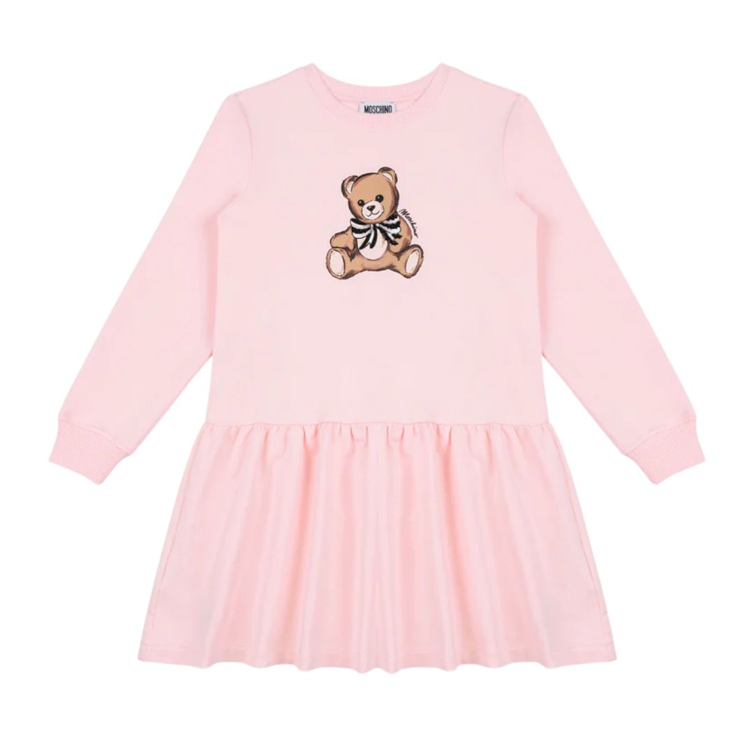 Pink Teddy & Sequin Bow Dress