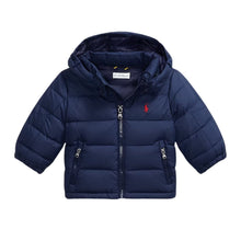 Load image into Gallery viewer, Baby Boys Navy Hooded Down Jacket