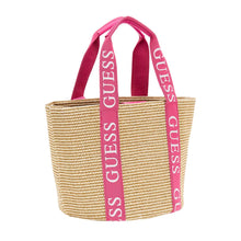 Load image into Gallery viewer, Pink Logo Straw Bag