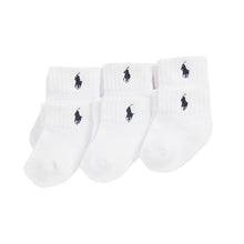 Load image into Gallery viewer, Babies 6 Pairs White Logo Socks