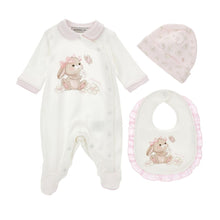 Load image into Gallery viewer, White Bunny Babygrow, Hat &amp; Bib