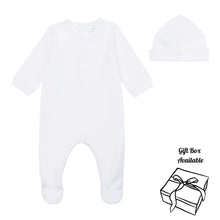 Load image into Gallery viewer, White Embroidered Teddy Babygrow &amp; Hat