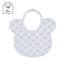 Load image into Gallery viewer, Pale Blue Teddy Print Hat &amp; Bib Set