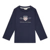 Babies Navy LS Large Shield Top