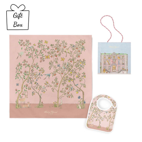 Pink In Bloom Swaddle & Bib Gift Set