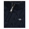 Navy Cable Knit Half Zip Jumper