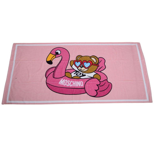 Pink Flamingo Bear Towel