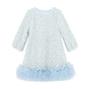 Pale Blue Boucle Sequin "Jeanette" Dress