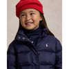 Girls Navy Hooded Down Jacket