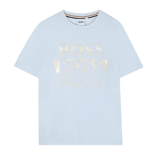 Pale Blue Triple Logo T-Shirt