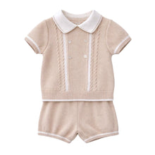 Load image into Gallery viewer, Beige Knitted Shorts Set